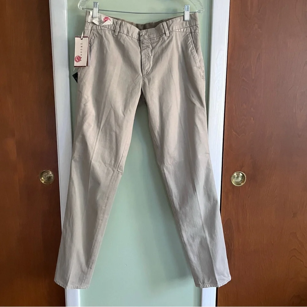 Incotex RED Women's Sz 29x31 100% Cotton BEIGE Straight Leg Chino Khaki Pants - Picture 3 of 16